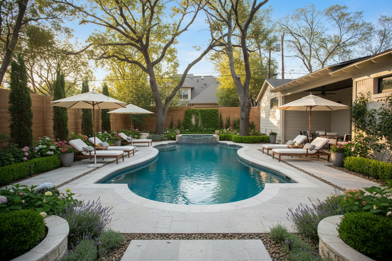 Pool landscaping backyard oasis
