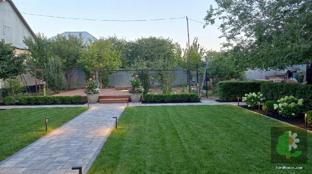 After: the yard remixed into Professional Curb Appeal by YardRemix AI