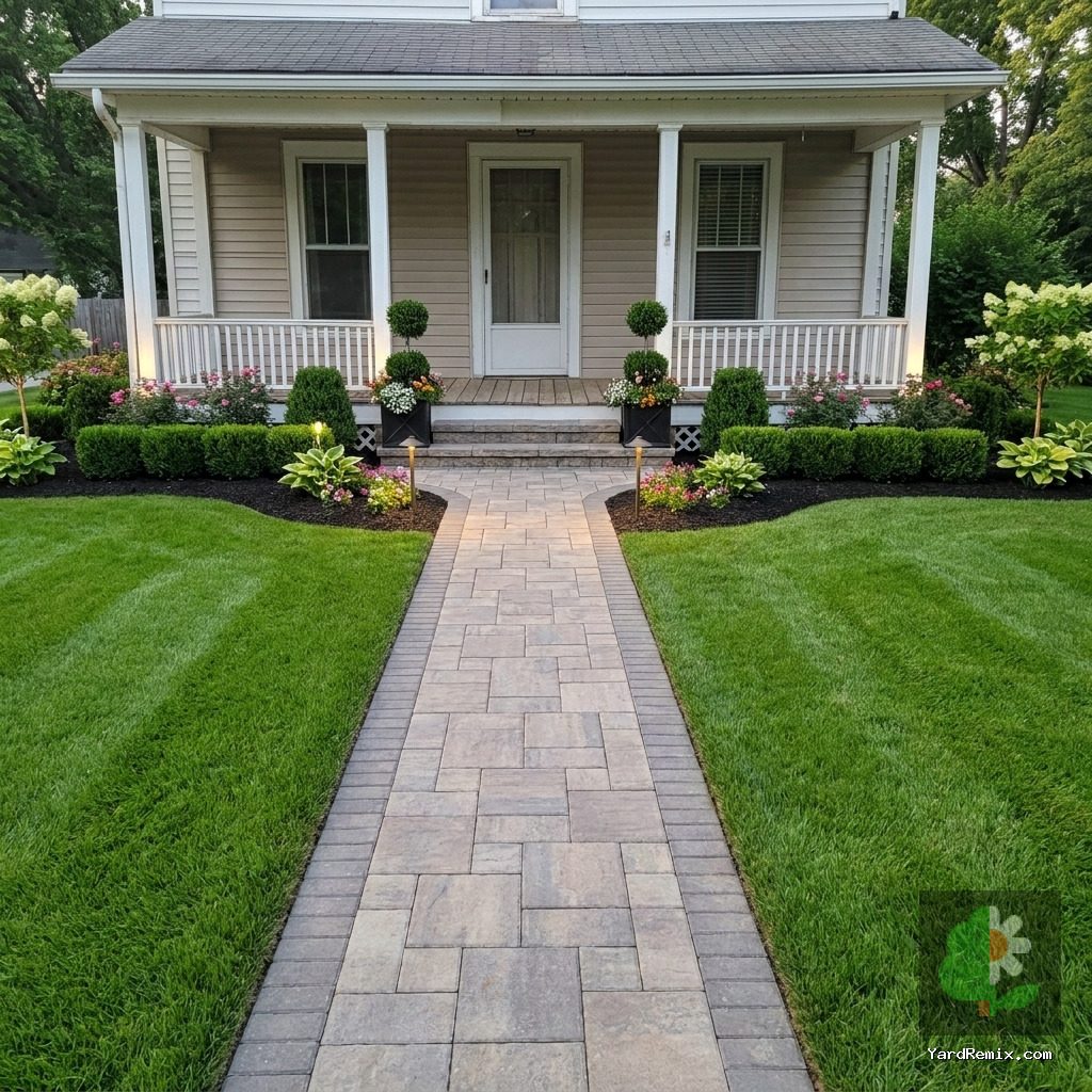 After: the yard remixed into Professional Curb Appeal by YardRemix AI