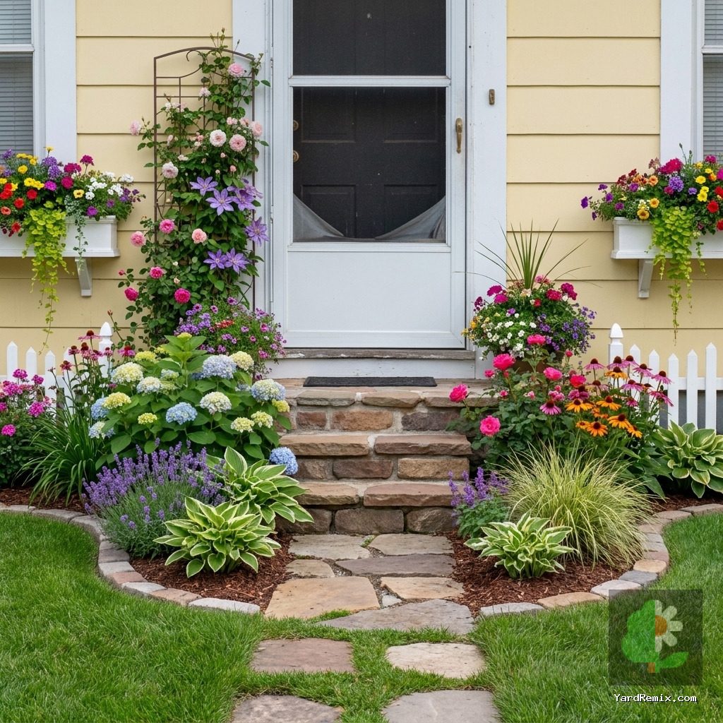 After: the yard remixed into Cottage Garden by YardRemix AI