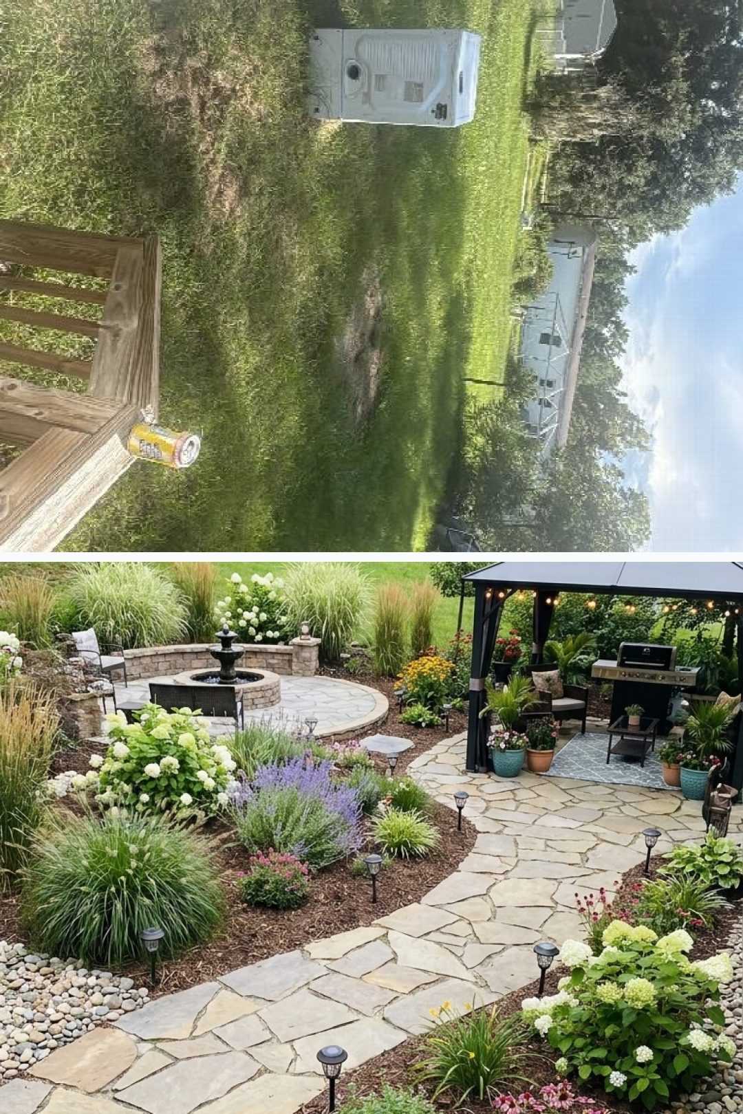Before and after: yard remixed into Surprise Me with YardRemix AI