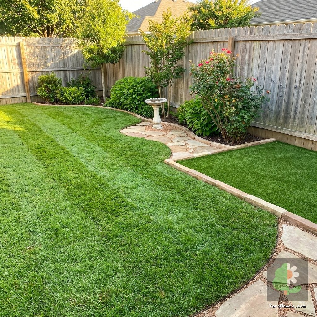 After: the yard remixed into AI yard makeover by YardRemix AI