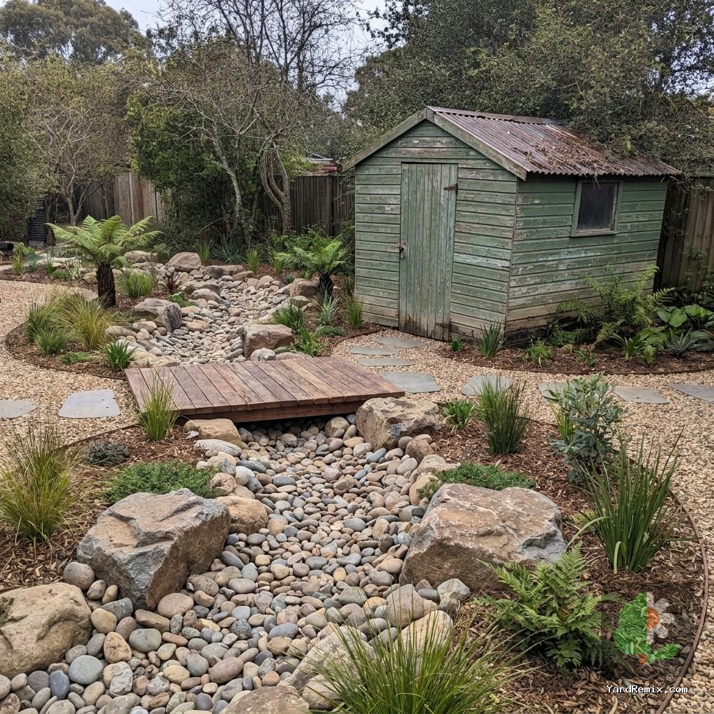 After: the yard remixed into Natural Creek by YardRemix AI
