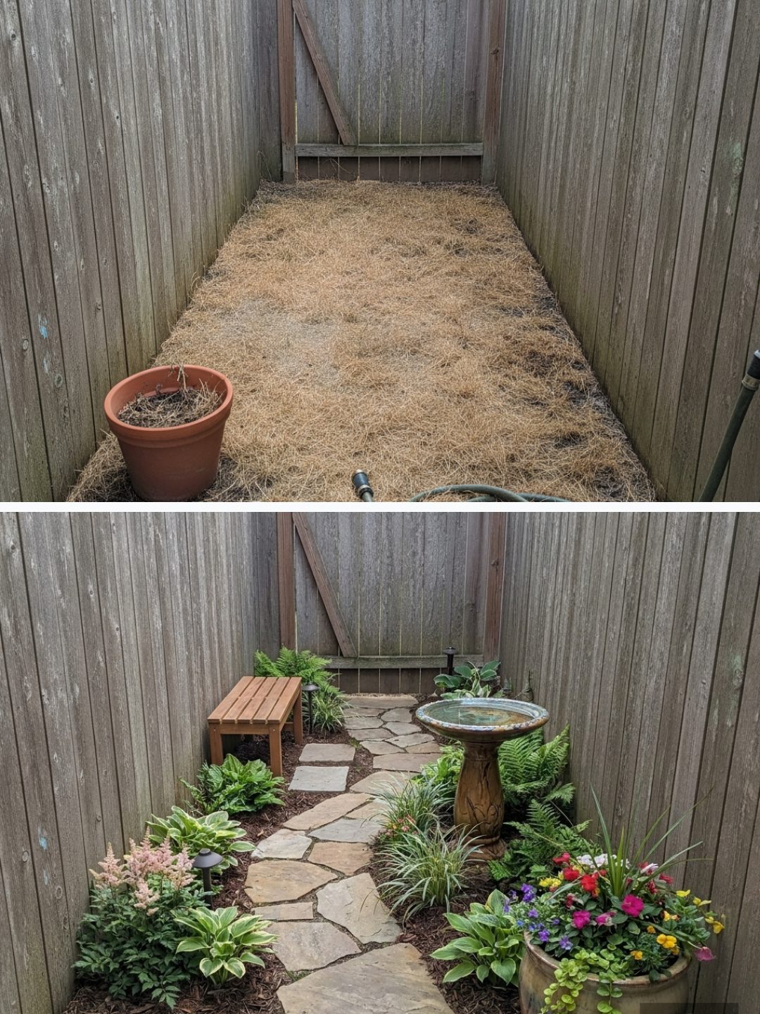 Before and after: yard remixed into Surprise Me with YardRemix AI