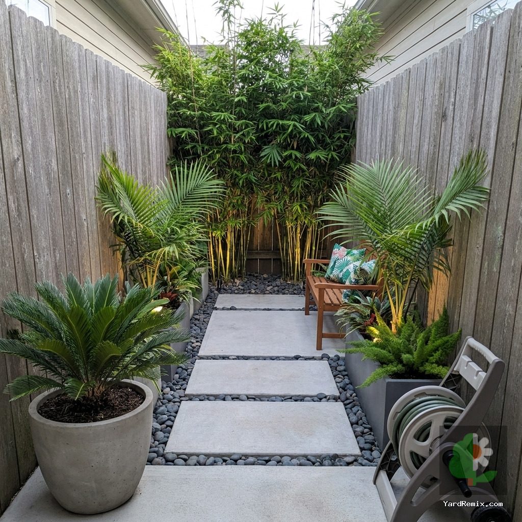 After: the yard remixed into Bamboo by YardRemix AI