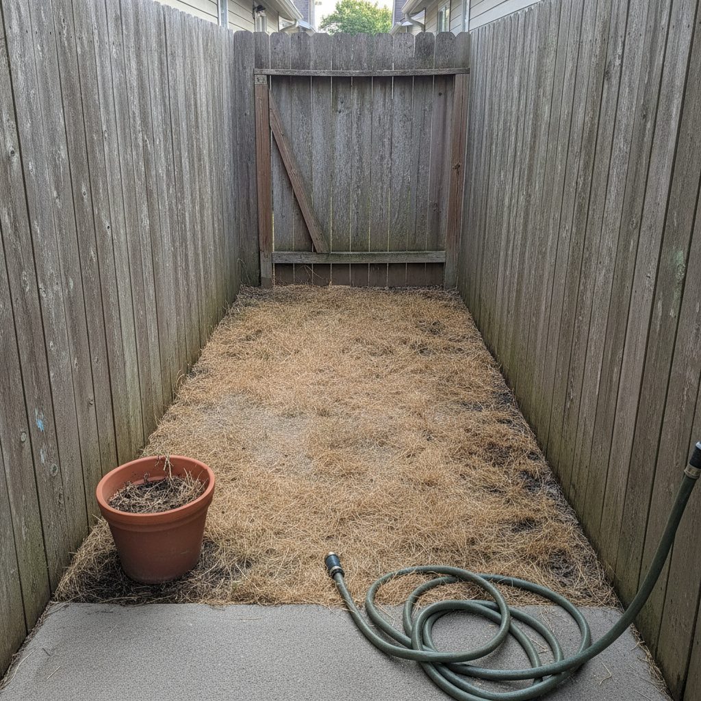 Before: the original yard photo