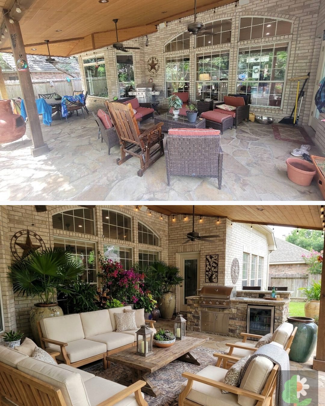 Before and after: yard remixed into Surprise Me with YardRemix AI