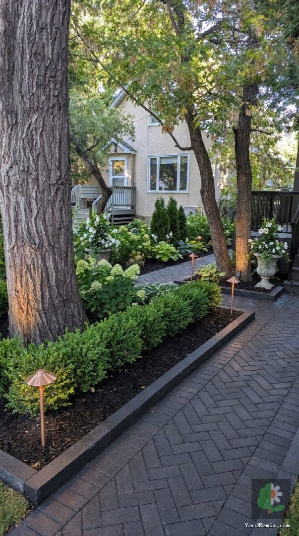 After: the yard remixed into Professional Curb Appeal by YardRemix AI