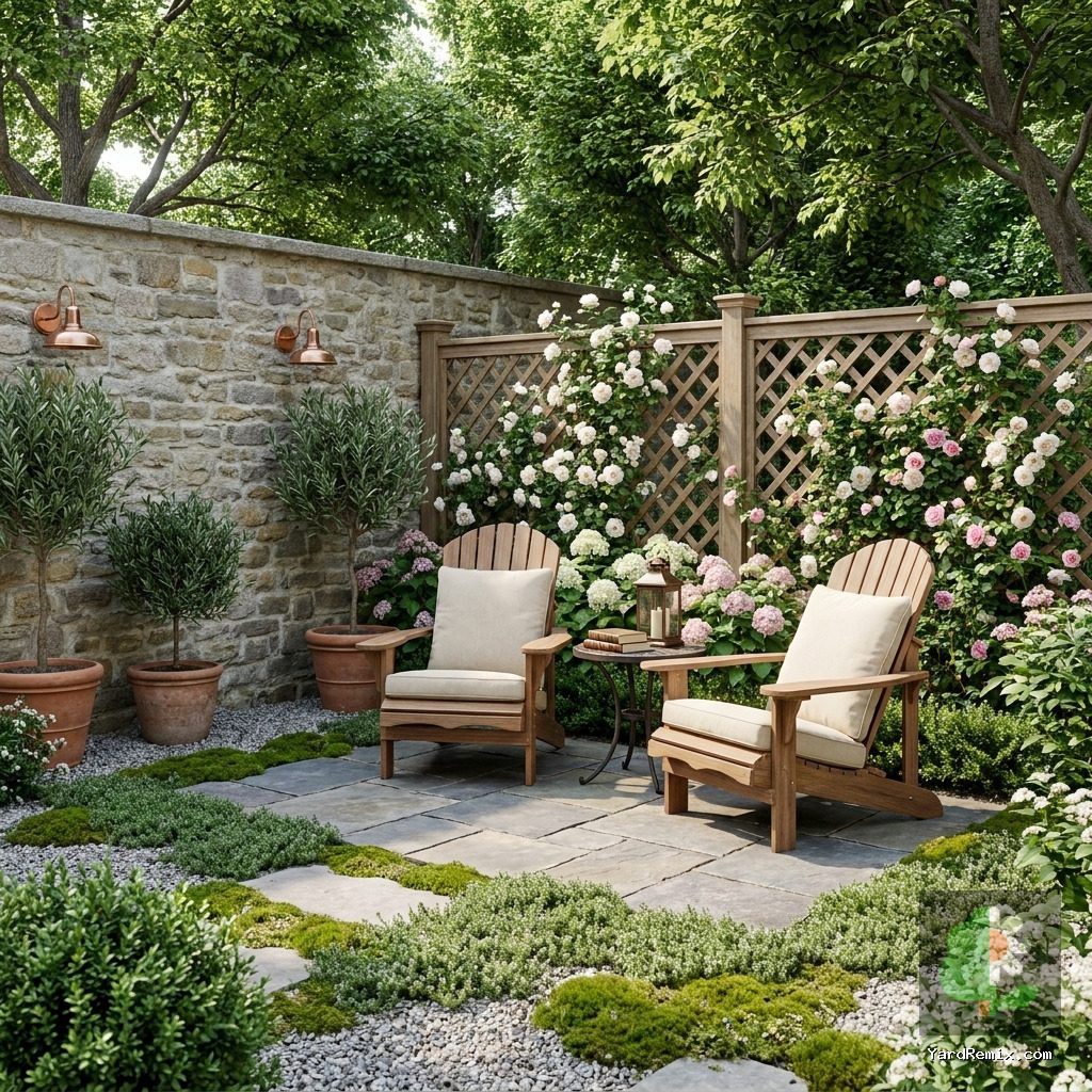 After: the yard remixed into Quiet Reading Nook by YardRemix AI
