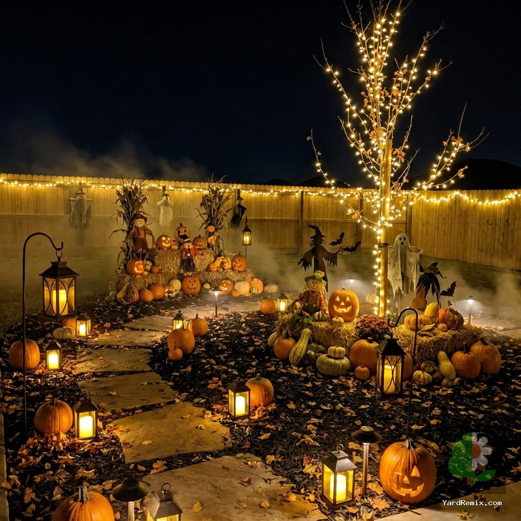 After: the yard remixed into Spooky Season by YardRemix AI