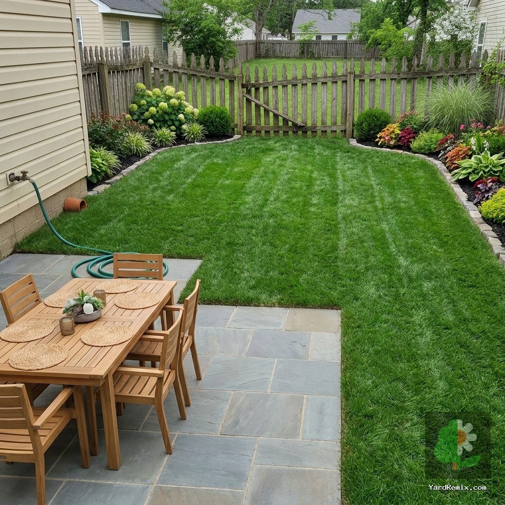 After: the yard remixed into AI yard makeover by YardRemix AI