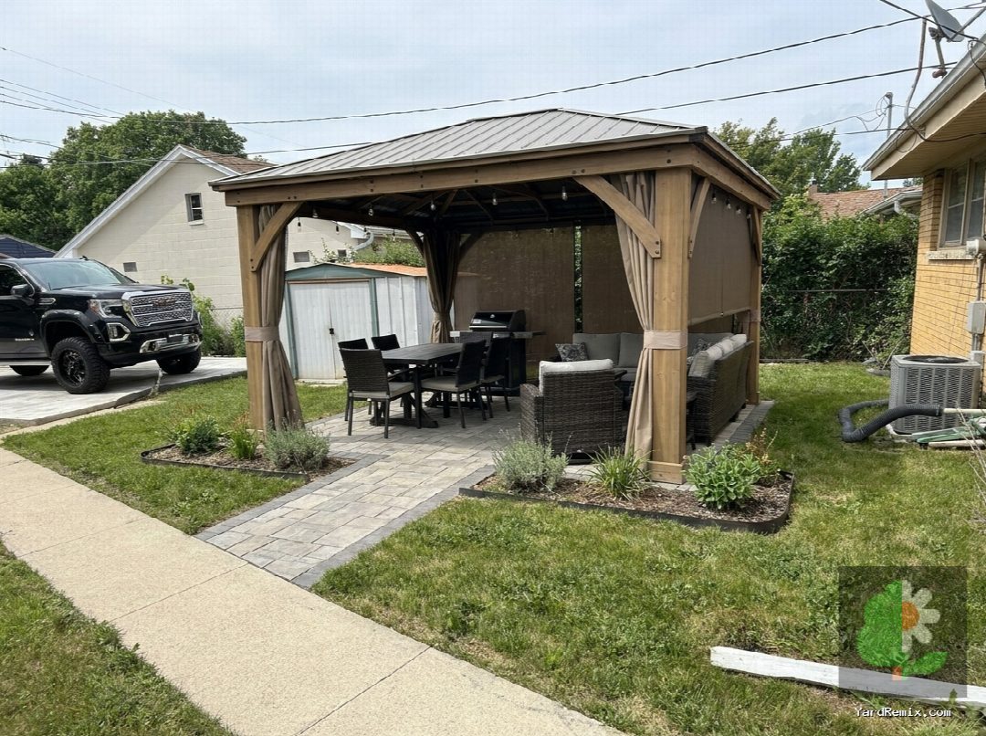 After: the yard remixed into AI yard makeover by YardRemix AI