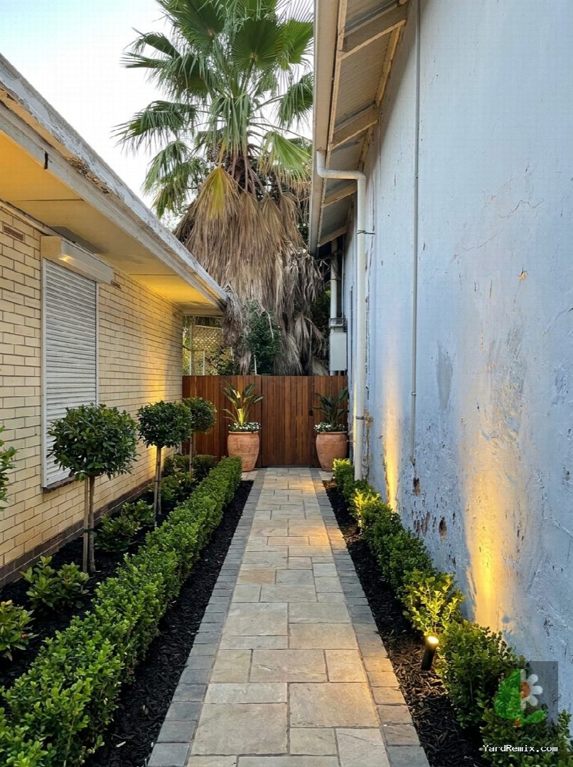 After: the yard remixed into Professional Curb Appeal by YardRemix AI