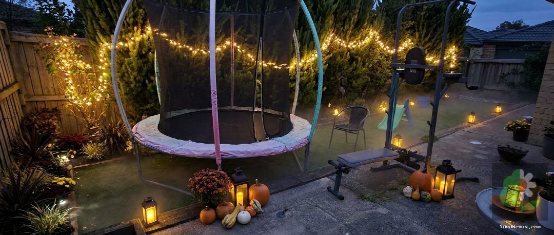 After: the yard remixed into Spooky Season by YardRemix AI