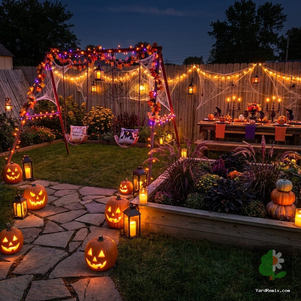 After: the yard remixed into Halloween Party by YardRemix AI
