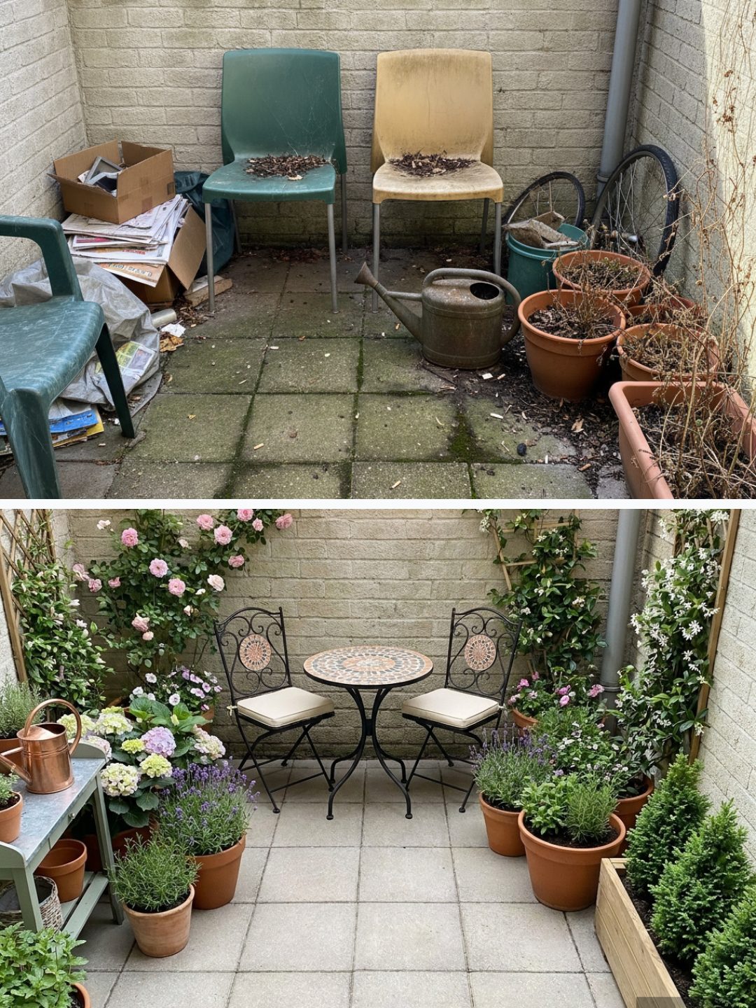 Before and after: yard remixed into Surprise Me with YardRemix AI