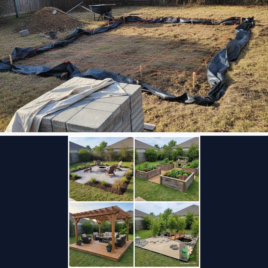 Before and after: yard remixed into Surprise Me with YardRemix AI