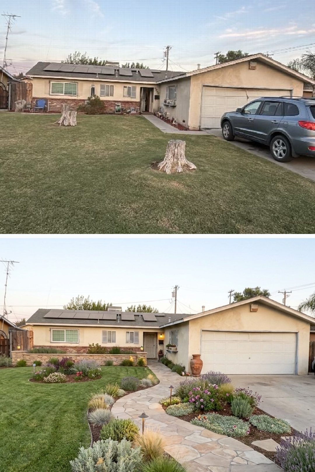 Before and after: yard remixed into Surprise Me with YardRemix AI