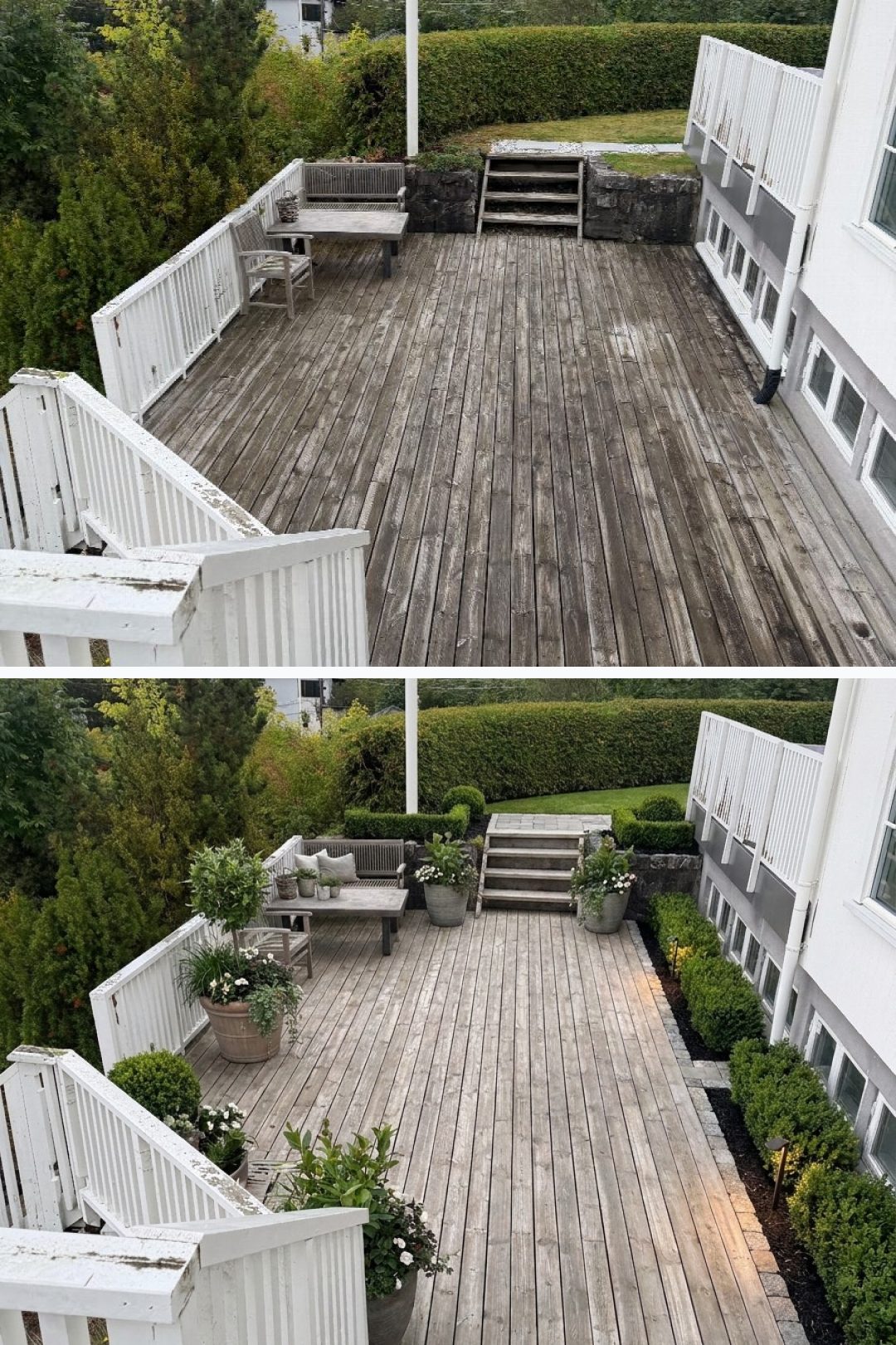 Before and after: yard remixed into Professional Curb Appeal with YardRemix AI