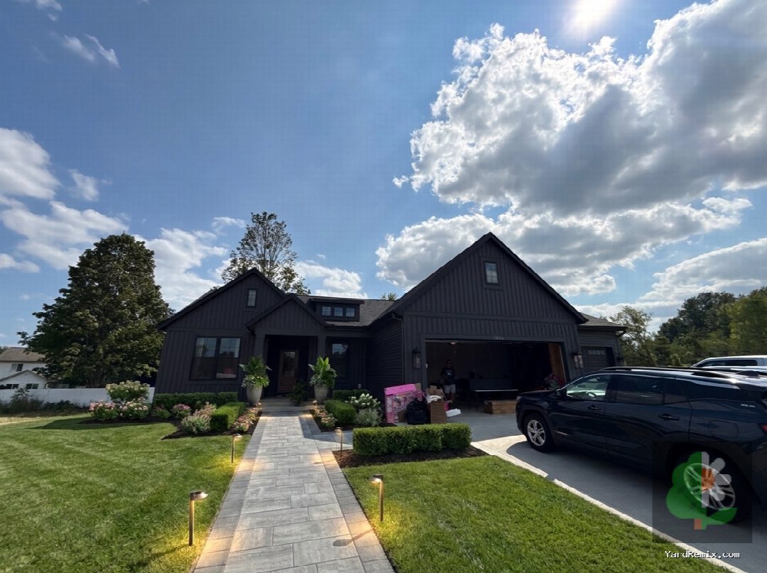 After: the yard remixed into Professional Curb Appeal by YardRemix AI