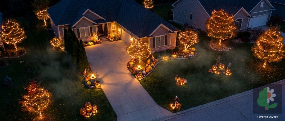 After: the yard remixed into Spooky Season by YardRemix AI