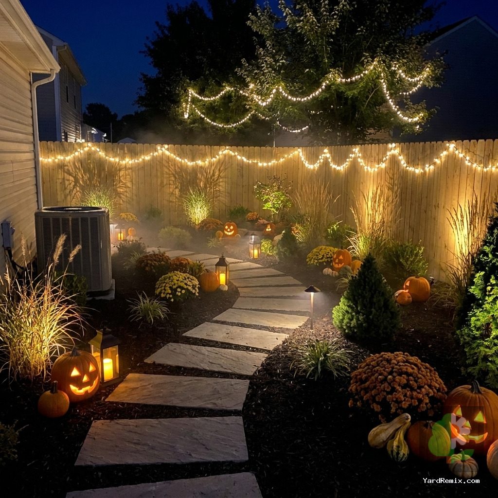 After: the yard remixed into Spooky Season by YardRemix AI