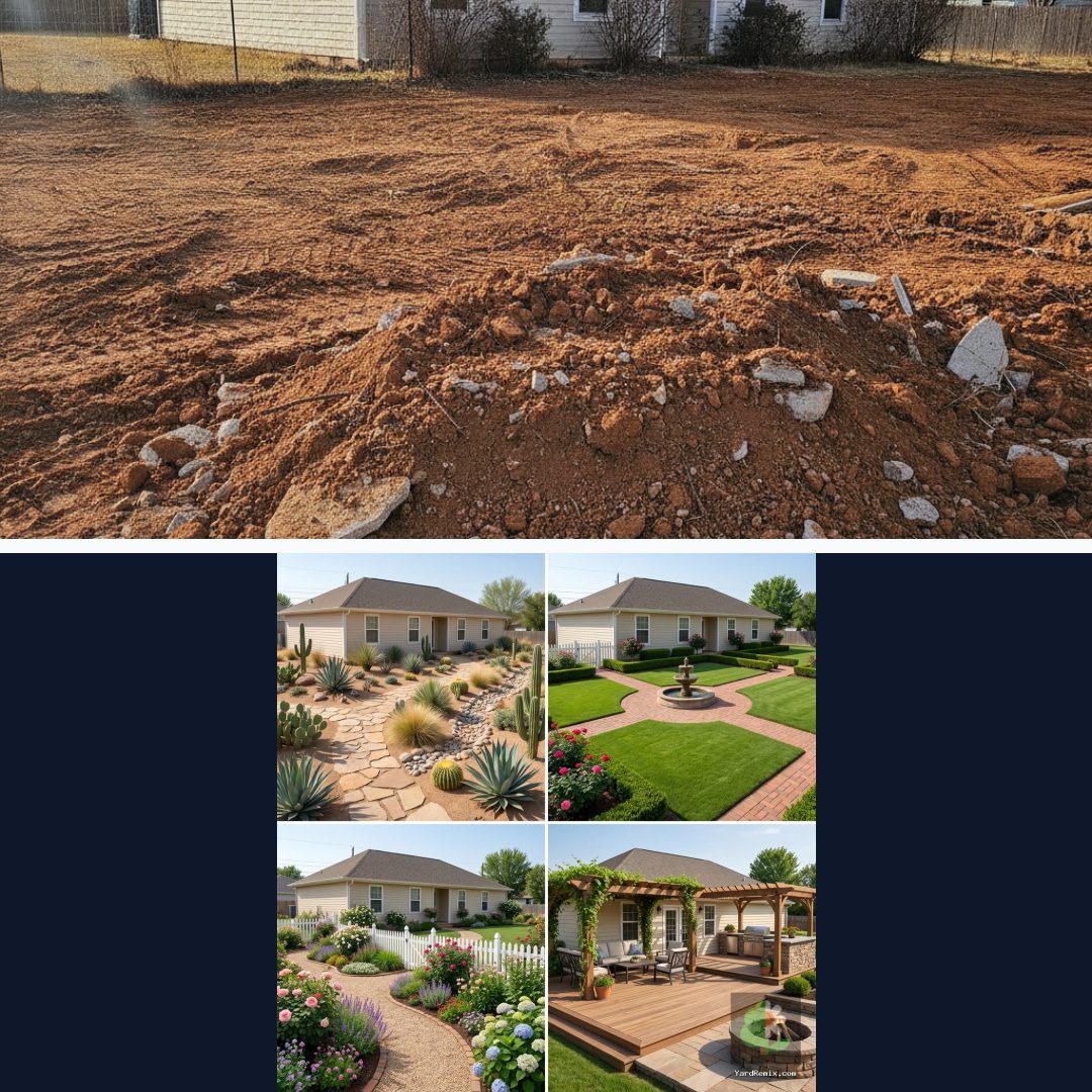Before and after: yard remixed into Surprise Me with YardRemix AI