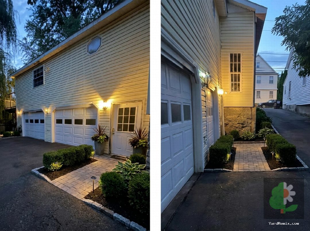 After: the yard remixed into Professional Curb Appeal by YardRemix AI