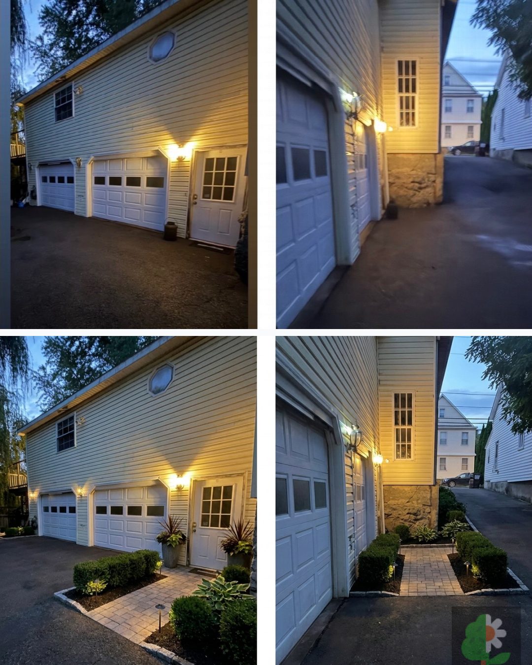 Before and after: yard remixed into Professional Curb Appeal with YardRemix AI