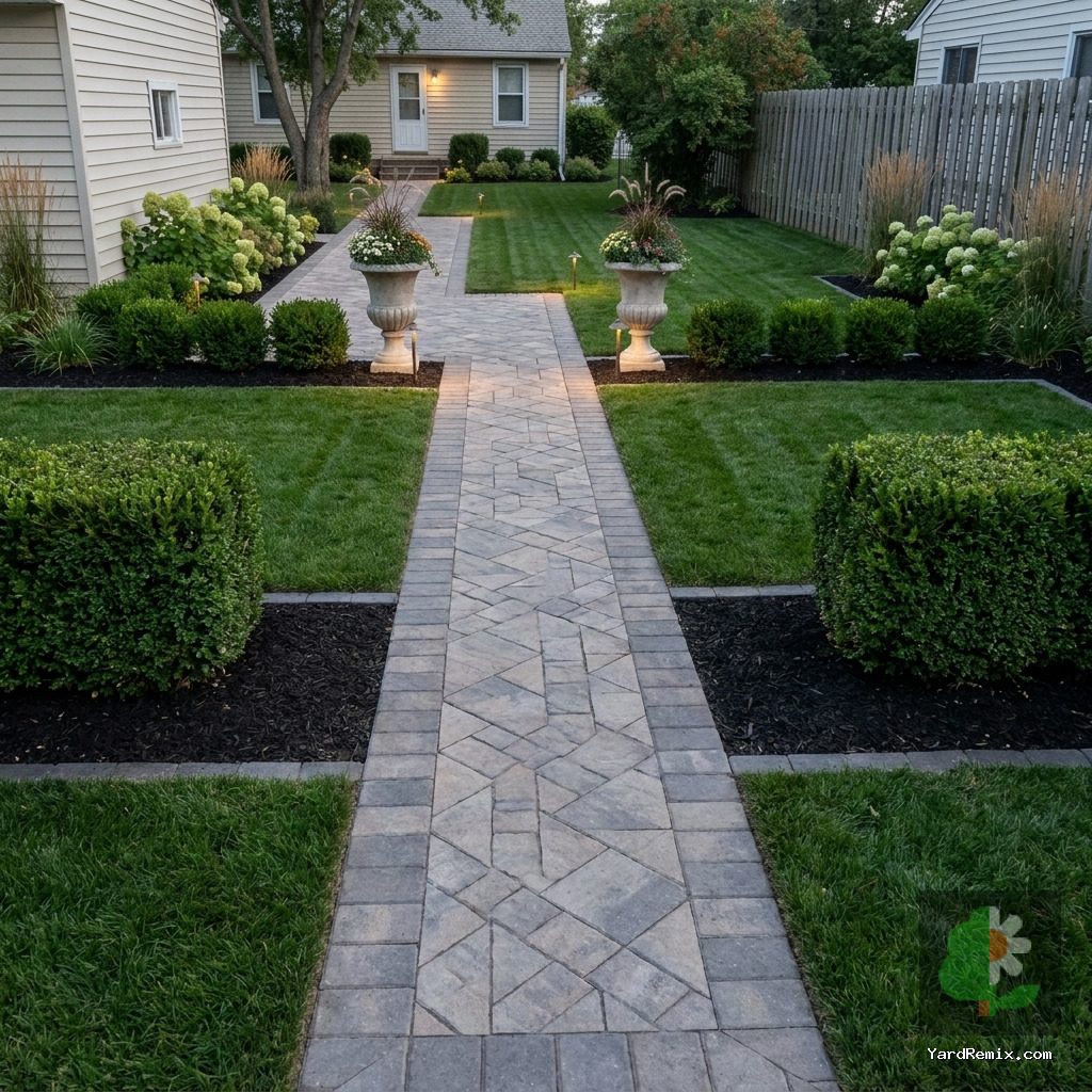 After: the yard remixed into Professional Curb Appeal by YardRemix AI