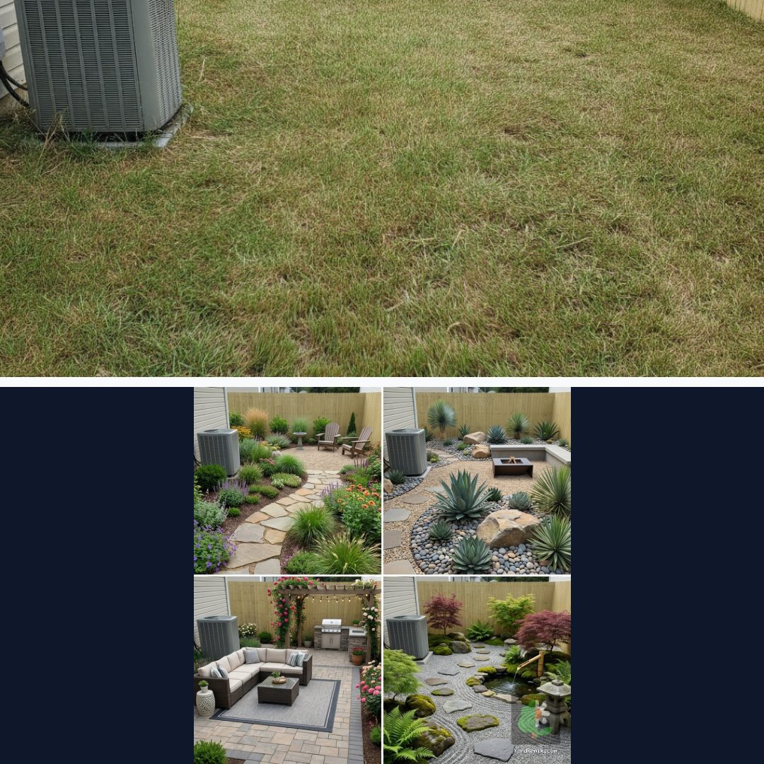 Before and after: yard remixed into Surprise Me with YardRemix AI