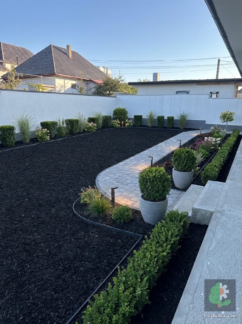 After: the yard remixed into Professional Curb Appeal by YardRemix AI