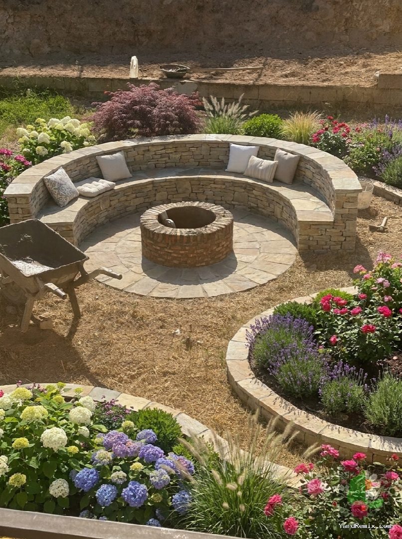 After: the yard remixed into Lush Garden Beds by YardRemix AI