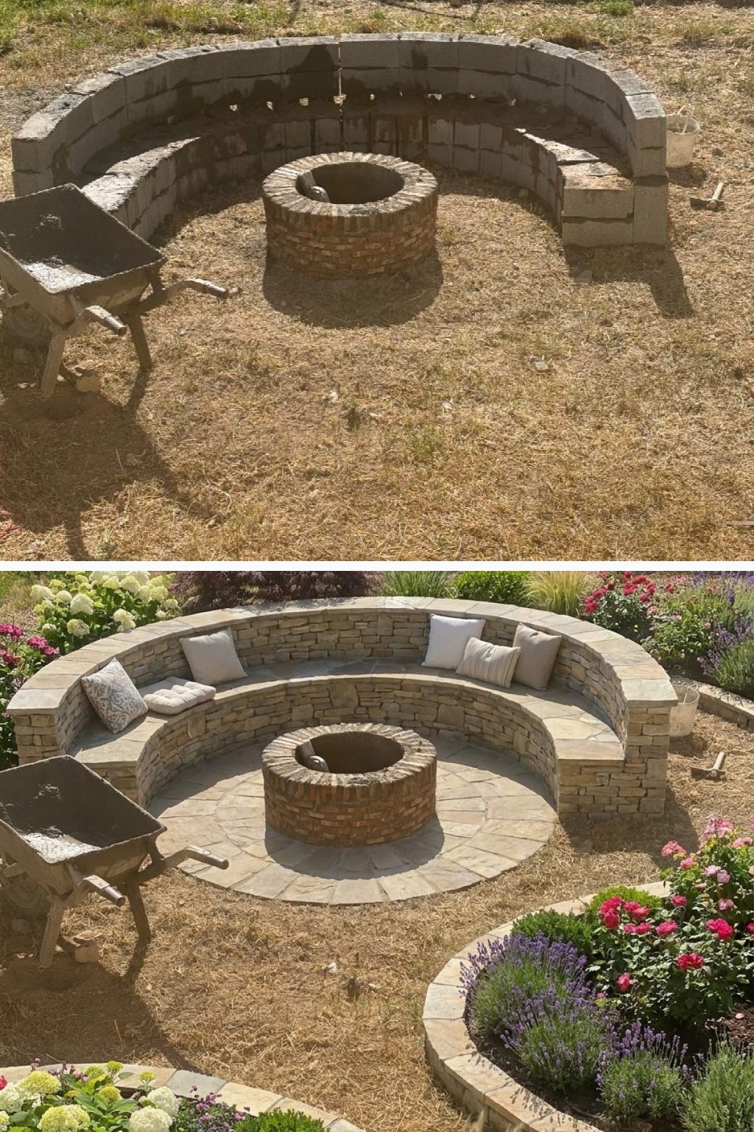 Before and after: yard remixed into Lush Garden Beds with YardRemix AI