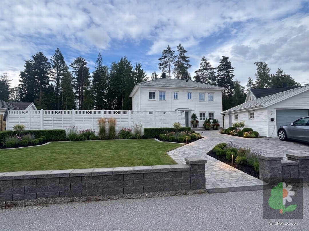 After: the yard remixed into Professional Curb Appeal by YardRemix AI