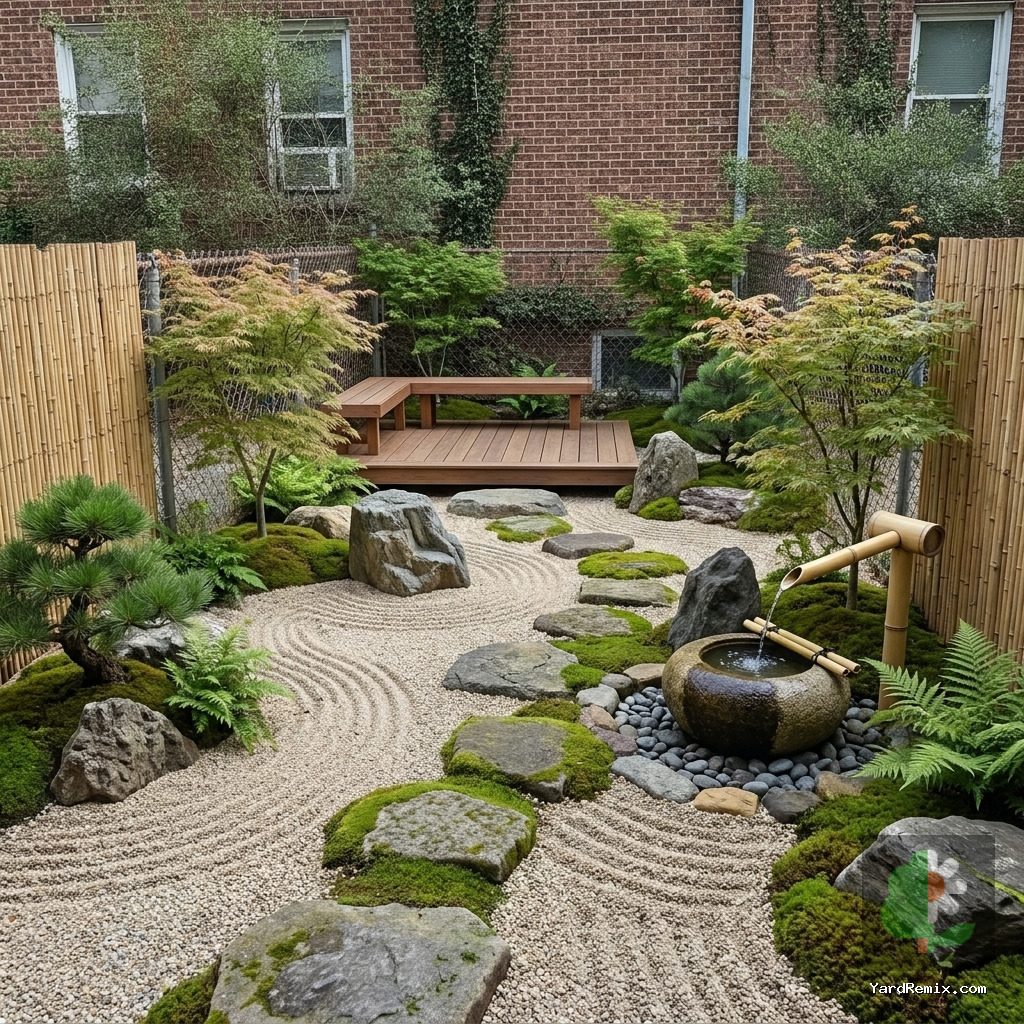 After: the yard remixed into Zen Rock Garden by YardRemix AI