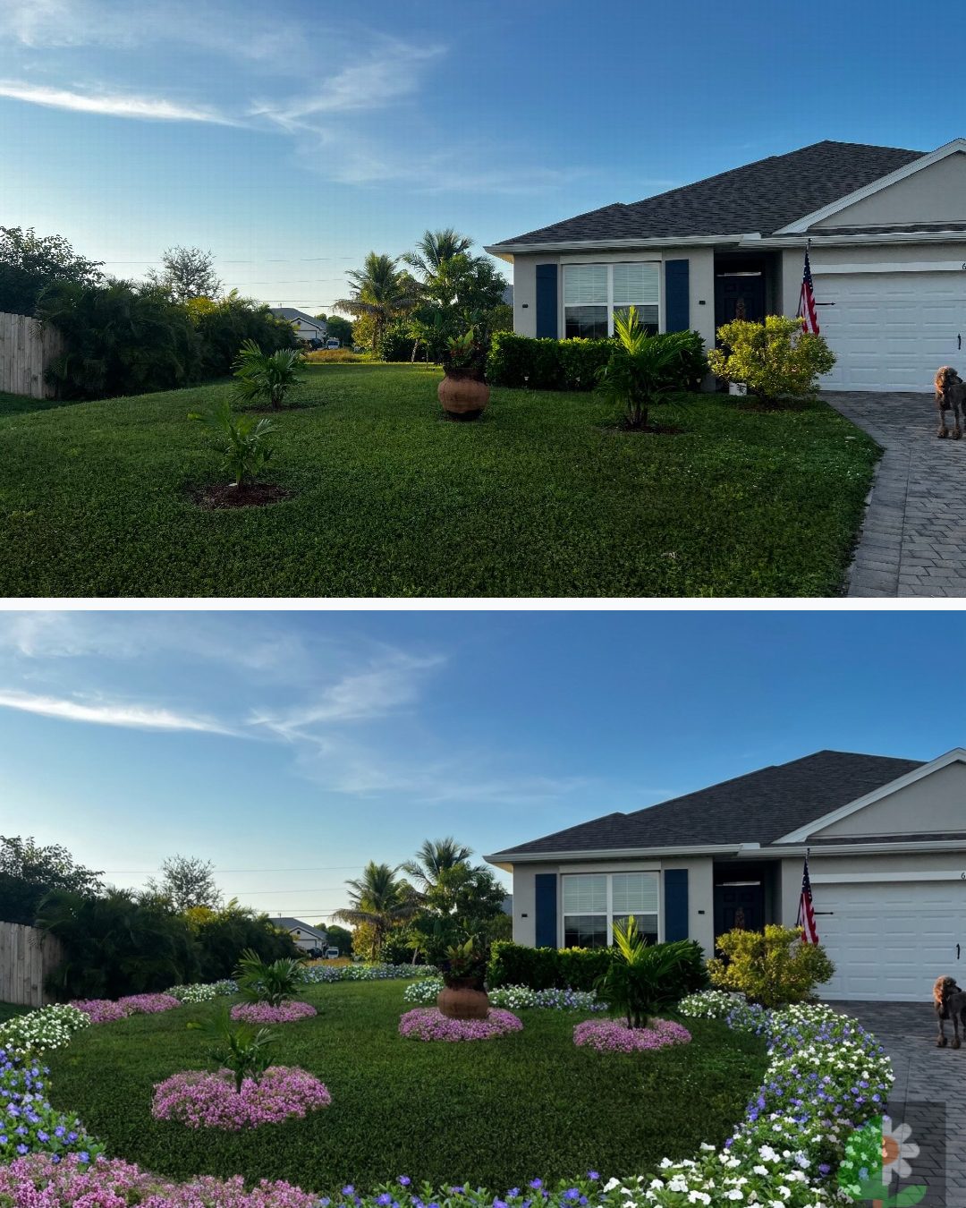 Before and after: yard remixed into Ground Cover with YardRemix AI
