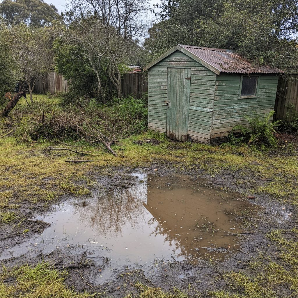Before: the original yard photo