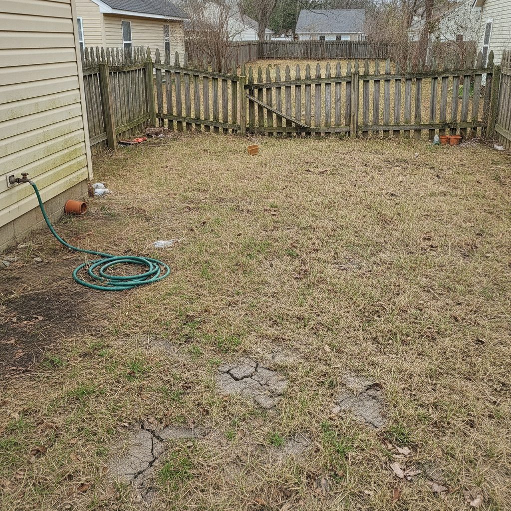 Before: the original yard photo