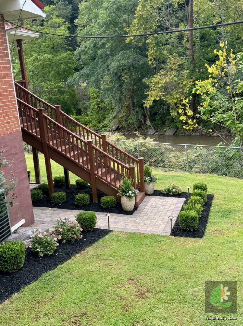 After: the yard remixed into Professional Curb Appeal by YardRemix AI