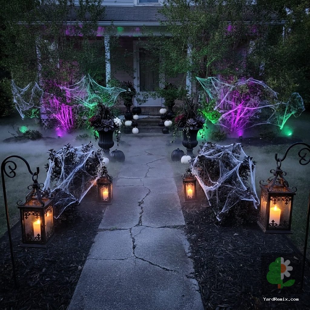 After: the yard remixed into Haunted Manor by YardRemix AI