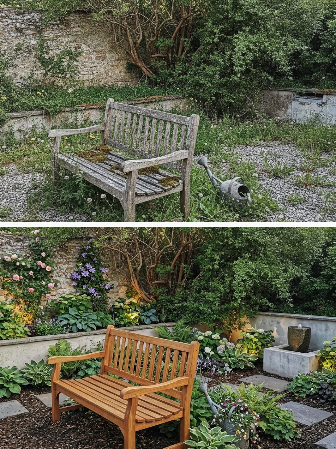 Before and after: yard remixed into Surprise Me with YardRemix AI