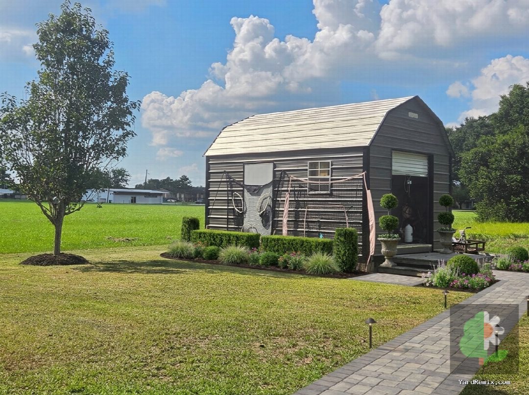 After: the yard remixed into Professional Curb Appeal by YardRemix AI