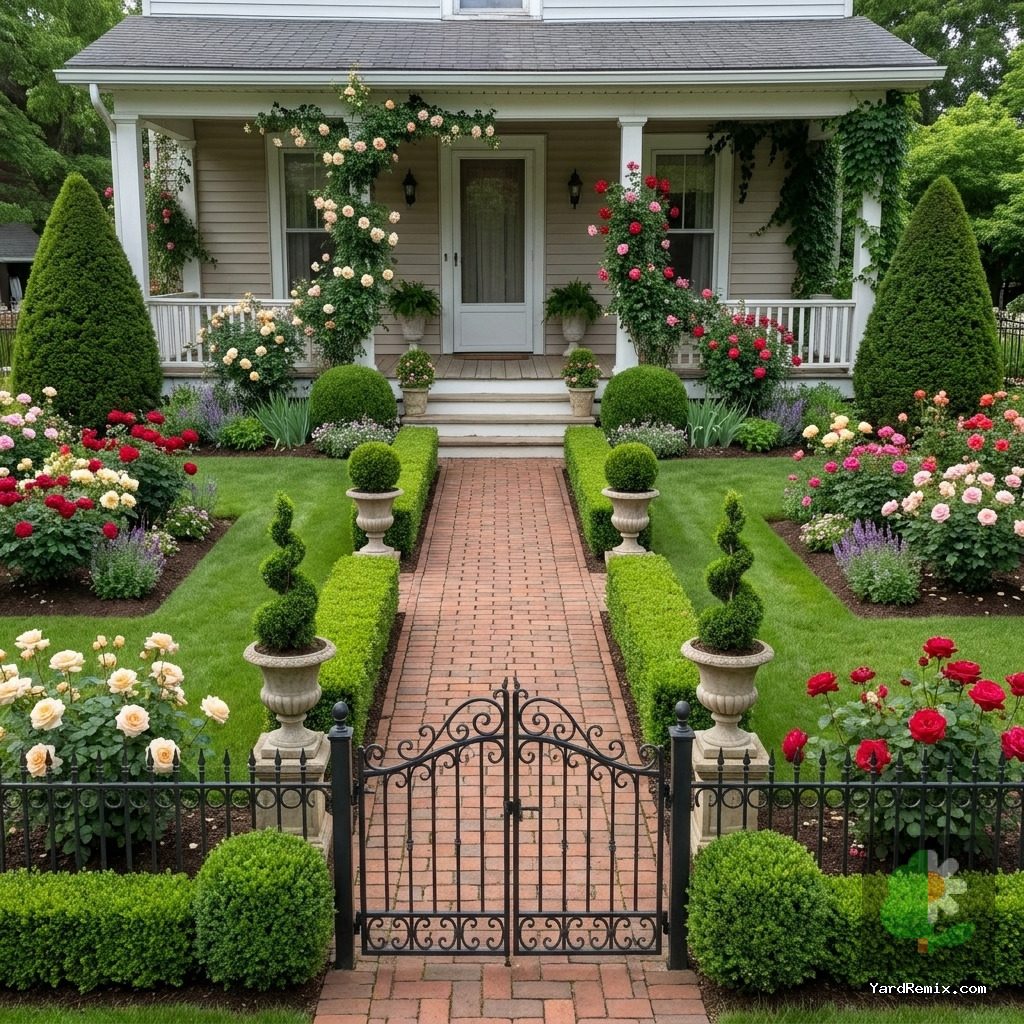 After: the yard remixed into English Manor by YardRemix AI