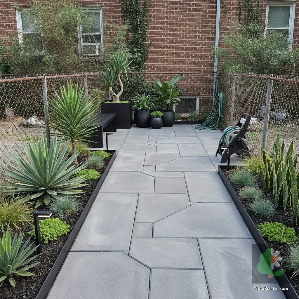 After: the yard remixed into Contemporary Chic by YardRemix AI