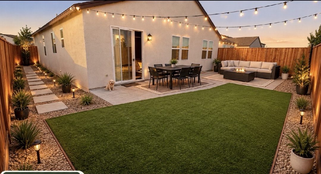 Before: the original yard photo