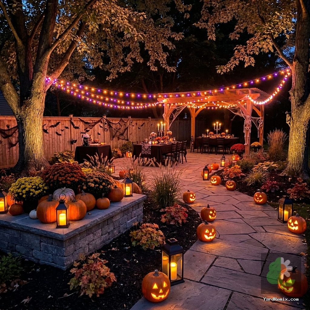 After: the yard remixed into Halloween Party by YardRemix AI