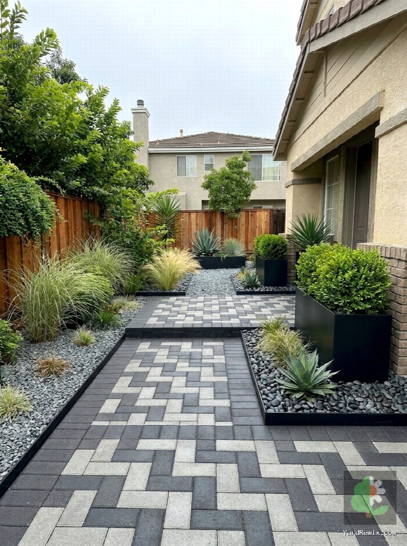 After: the yard remixed into Contemporary Chic by YardRemix AI