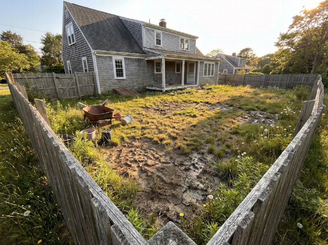 Before: the original yard photo