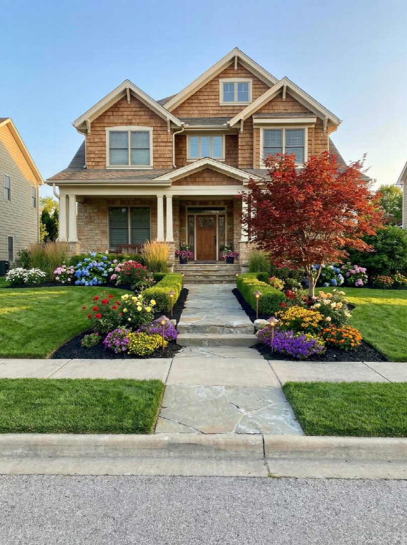 After: the yard remixed into Professional Curb Appeal by YardRemix AI